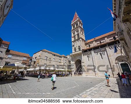 Cathedral Sveti Lovro or St. Laurentius Cathedral, cathedral square, Old Town Trogir, UNESCO World Cultural Heritage, Split region, Middle Dalmatia, Dalmatia, Adriatic coast, Croatia, Europe View Large Photo Image Stock Photograph - Cathedral Sveti Lovro or St. Laurentius Cathedral, cathedral square, Old Town Trogir, UNESCO World Cultural Heritage, Split region, Middle Dalmatia, Dalmatia, Adriatic coast, Croatia, Europe. Fotosearch