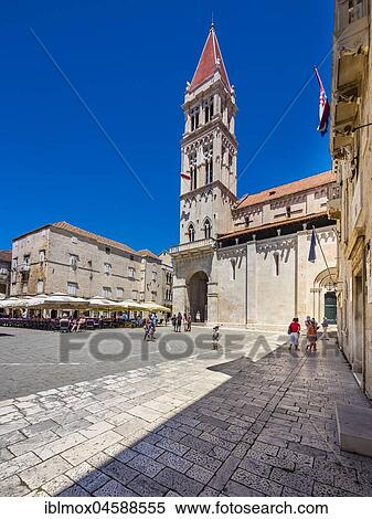 Cathedral Sveti Lovro or St. Laurentius Cathedral, cathedral square, Old Town Trogir, UNESCO World Cultural Heritage, Split region, Middle Dalmatia, Dalmatia, Adriatic coast, Croatia, Europe View Large Photo Image Stock Photography - Cathedral Sveti Lovro or St. Laurentius Cathedral, cathedral square, Old Town Trogir, UNESCO World Cultural Heritage, Split region, Middle Dalmatia, Dalmatia, Adriatic coast, Croatia, Europe. Fotosearch