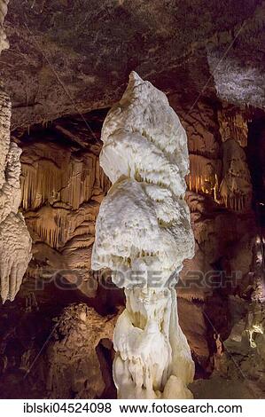 Stock Photo - Caves of Postojna, Postojnska jama, with stalactites and stalagmites, Postojna, Slovenia, Europe. Fotosearch