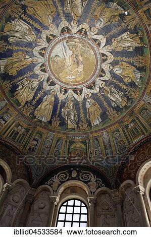 Ceiling mosaic, dome, Baptistery of the cathedral, Battistero Neoniano, Ravenna, Emilia-Romagna, Italy, Europe View Large Photo Image Picture - Ceiling mosaic, dome, Baptistery of the cathedral, Battistero Neoniano, Ravenna, Emilia-Romagna, Italy, Europe. Fotosearch