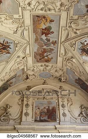 Ceiling painting in the Wallenstein Palace, Sala Terrana, Prague, Czech Republic, Europe View Large Photo Image Stock Photo - Ceiling painting in the Wallenstein Palace, Sala Terrana, Prague, Czech Republic, Europe. Fotosearch