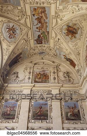Ceiling painting in the Wallenstein Palace, Sala Terrana, Prague, Czech Republic, Europe View Large Photo Image Stock Photograph - Ceiling painting in the Wallenstein Palace, Sala Terrana, Prague, Czech Republic, Europe. Fotosearch