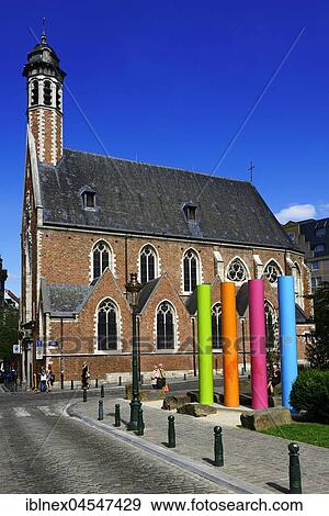 Stock Photo - Chapelle de la Madeleine, Brussels, Belgium, Europe. Fotosearch