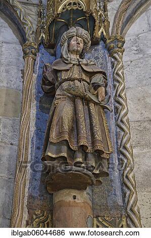 Stock Photograph - Charola, Sculpture, Templar round Church, Castle and Convent of the Order of Christ, Tomar, Santarem district, Portugal, Europe. Fotosearch