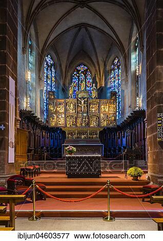 Choir with high altar by Hans Bongart, Eglise Ste-Croix, Holy Cross Church, Kaysersberg, Alsatian Wine Route, Alsace, Département Haut-Rhin, France, Europe View Large Photo Image Stock Photo - Choir with high altar by Hans Bongart, Eglise Ste-Croix, Holy Cross Church, Kaysersberg, Alsatian Wine Route, Alsace, Département Haut-Rhin, France, Europe. Fotosearch