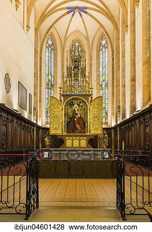 Choir with high altar Madonna im Rosenhag, Martin Schongauer, 1473, Franciscan church, Colmar, Alsace, Alsace, France, Europe View Large Photo Image Stock Photo - Choir with high altar Madonna im Rosenhag, Martin Schongauer, 1473, Franciscan church, Colmar, Alsace, Alsace, France, Europe. Fotosearch