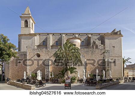 Stock Photograph - Church in Santanyi, Majorca, Spain, Europe. Fotosearch