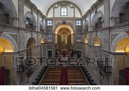 Stock Image - Church of Igreja da Misericodia, interior view, Angra do Heroismo, island of Terceira, Azores, Portugal, Europe. Fotosearch