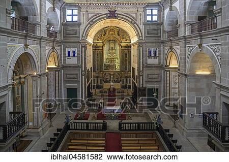 Stock Image - Church of Igreja da Misericodia, interior view, Angra do Heroismo, island of Terceira, Azores, Portugal, Europe. Fotosearch