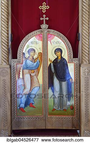 Stock Photo - Church of the Residence of Catholicos-Patriarch of all Georgia, Interior painting, Zugdidi, Samegrelo province, Georgia, Asia. Fotosearch