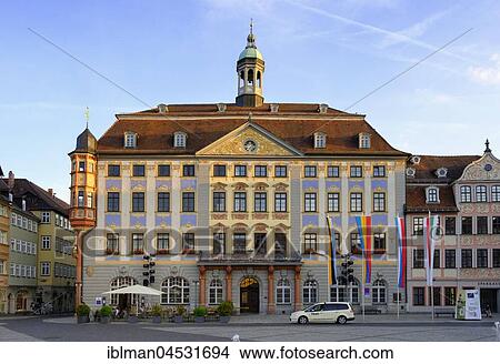 Picture - City Hall, Market Square, Coburg, Upper Franconia, Franconia, Bavaria, Germany, Europe. Fotosearch