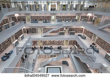 City Library, Interior, Stuttgart, Baden-Württemberg, Germany, Europe View Large Photo Image Stock Photo - City Library, Interior, Stuttgart, Baden-Württemberg, Germany, Europe. Fotosearch
