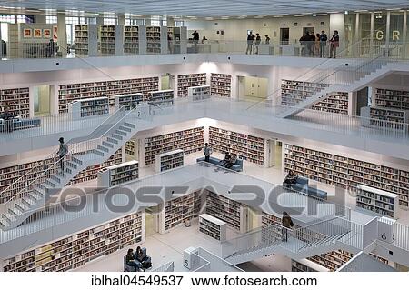 City Library, Interior, Stuttgart, Baden-Württemberg, Germany, Europe View Large Photo Image Stock Photo - City Library, Interior, Stuttgart, Baden-Württemberg, Germany, Europe. Fotosearch