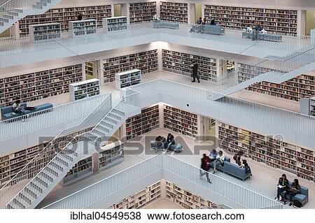 City Library, Interior, Stuttgart, Baden-Württemberg, Germany, Europe View Large Photo Image Stock Photo - City Library, Interior, Stuttgart, Baden-Württemberg, Germany, Europe. Fotosearch