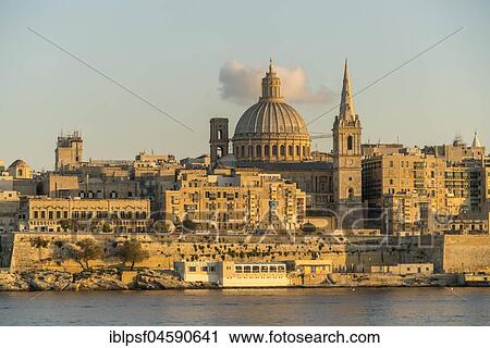 City view with St. Paul's Pro Cathedral and Carmelite Church, Valletta, Malta, Europe View Large Photo Image Stock Image - City view with St. Paul's Pro Cathedral and Carmelite Church, Valletta, Malta, Europe. Fotosearch