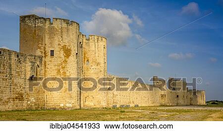 Stock Image - City wall, Aigues-Mortes, Languedoc-Roussillon, France, Europe. Fotosearch