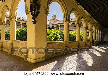 Cloister, Monasterio de San Jerónimo, Granada, Andalusia, Spain, Europe View Large Photo Image Stock Image - Cloister, Monasterio de San Jerónimo, Granada, Andalusia, Spain, Europe. Fotosearch
