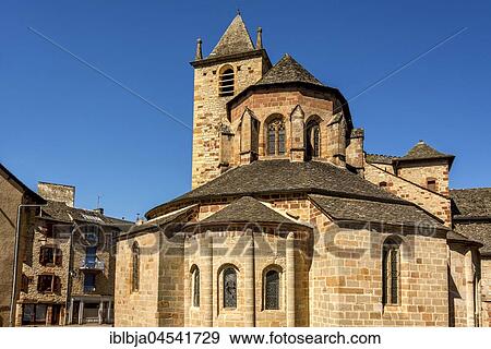 Stock Photo - Collegiate church of Saint-Martin de La Canourgue, Lozère, Occitanie, France, Europe. Fotosearch