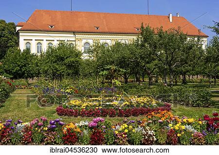 Colorful flower beds and historical orchard, court garden, palace garden, Dachau castle, Dachau, Upper Bavaria, Bavaria, Germany, Europe View Large Photo Image Stock Image - Colorful flower beds and historical orchard, court garden, palace garden, Dachau castle, Dachau, Upper Bavaria, Bavaria, Germany, Europe. Fotosearch