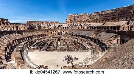 Stock Photo - Colosseum with tourists, Interior view, Rome, Italy, Europe. Fotosearch