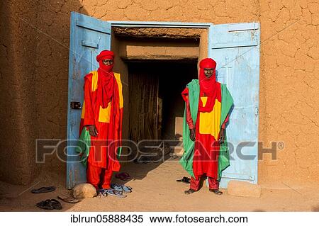 Colourful dressed bodyguards of the sultan of Agadez, Unesco world heritage sight Agadez, Niger, Africa View Large Photo Image Stock Photography - Colourful dressed bodyguards of the sultan of Agadez, Unesco world heritage sight Agadez, Niger, Africa. Fotosearch