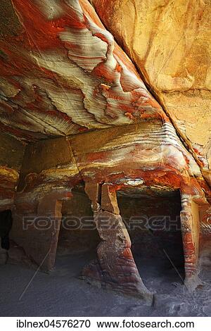 Stock Image - Colourful rock-formations in Petra, Wadi Musa, Jordan, Asia. Fotosearch