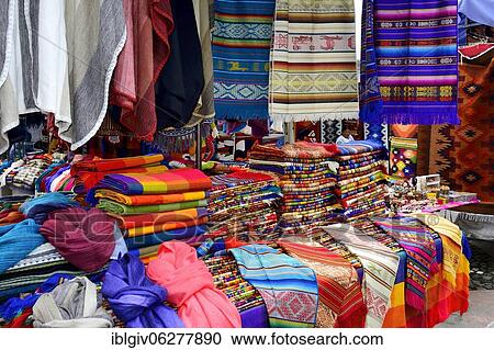 Colourful textiles at the handicraft market, Plaza de los Ponchos, Otavalo, Imbabura province, Ecuador, South America View Large Photo Image Stock Image - Colourful textiles at the handicraft market, Plaza de los Ponchos, Otavalo, Imbabura province, Ecuador, South America. Fotosearch