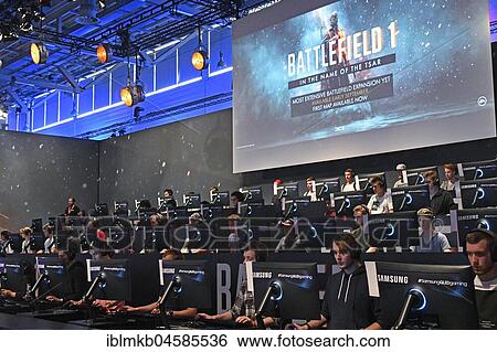 Computer player at the Games Battlefield 1 stand at Gamescom 2017, Europe's largest trade fair for video and computer games from 22-26 August 2017 in Cologne, North Rhine-Westphalia, Germany, Europe View Large Photo Image Stock Photograph - Computer player at the Games Battlefield 1 stand at Gamescom 2017, Europe's largest trade fair for video and computer games from 22-26 August 2017 in Cologne, North Rhine-Westphalia, Germany, Europe. Fotosearch