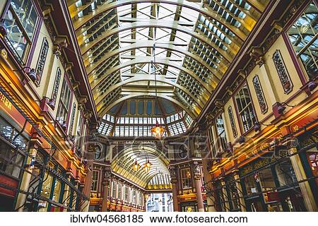 Covered market hall, shopping mall Leadenhall Market, City of London, England, Great Britain View Large Photo Image Stock Photography - Covered market hall, shopping mall Leadenhall Market, City of London, England, Great Britain. Fotosearch