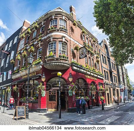 Picture - Crown and Anchor, English Pub, Restaurant, Bar, London, London, England, Great Britain. Fotosearch