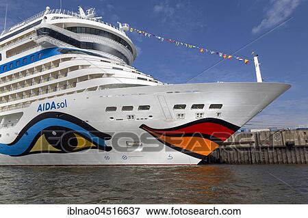 Stock Photo - Cruise ship AIDAsol at cruise terminal Hamburg Cruise Center, Hamburg, Germany, Europe. Fotosearch