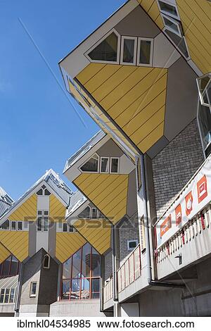 Cube houses, cube architecture, architect Piet Blom, Blaak, Rotterdam, Holland, Netherlands View Large Photo Image Stock Photography - Cube houses, cube architecture, architect Piet Blom, Blaak, Rotterdam, Holland, Netherlands. Fotosearch