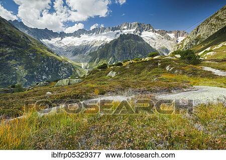 Stock Photo - Dammastock, 3630m, Göscheneralp, Uri, Switzerland, Goescheneralp, Europe. Fotosearch