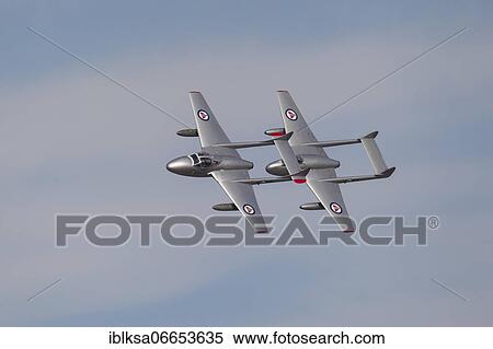 De Havilland Vampire two aircraft in flight in Royal Norwegian air force markings, Cambridgeshire, England, United Kingdom, Europe View Large Photo Image Stock Photography - De Havilland Vampire two aircraft in flight in Royal Norwegian air force markings, Cambridgeshire, England, United Kingdom, Europe. Fotosearch