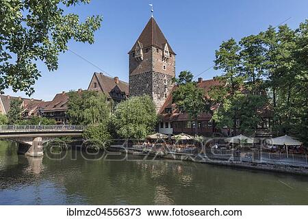 Debt tower, garden restaurant at the Pegnitz, Nuremberg, Middle Franconia, Bavaria, Germany, Europe View Large Photo Image Stock Image - Debt tower, garden restaurant at the Pegnitz, Nuremberg, Middle Franconia, Bavaria, Germany, Europe. Fotosearch