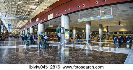 Stock Photograph - Departure lounge, Tenerife South Airport Reina Sofia, Tenerife, Canary Islands, Spain, Europe. Fotosearch