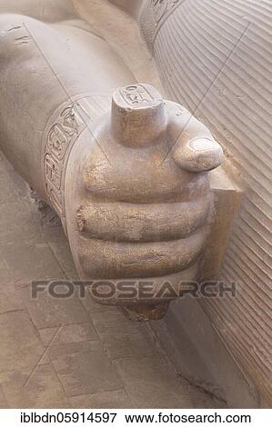 Stock Photo - Detail of the colossal sculpture of Ramesses II, Mit Rahina museum, Memphis, Egypt, Africa. Fotosearch