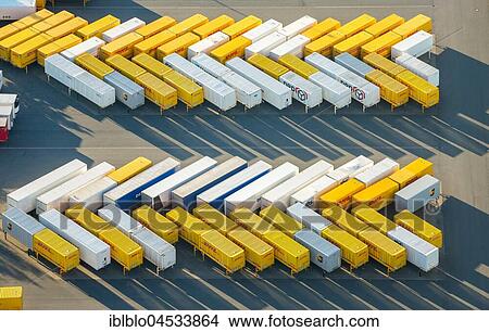 DHL trailer, logistics center with truck trailer in herringbone pattern, Amazon logistics Werne, Internethandel, aerial photo, Werne, Ruhr area, North Rhine-Westphalia, Germany, Europe View Large Photo Image Picture - DHL trailer, logistics center with truck trailer in herringbone pattern, Amazon logistics Werne, Internethandel, aerial photo, Werne, Ruhr area, North Rhine-Westphalia, Germany, Europe. Fotosearch