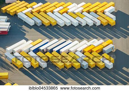 DHL trailer, logistics center with truck trailer in herringbone pattern, Amazon logistics Werne, Internethandel, aerial photo, Werne, Ruhr area, North Rhine-Westphalia, Germany, Europe View Large Photo Image Stock Photography - DHL trailer, logistics center with truck trailer in herringbone pattern, Amazon logistics Werne, Internethandel, aerial photo, Werne, Ruhr area, North Rhine-Westphalia, Germany, Europe. Fotosearch