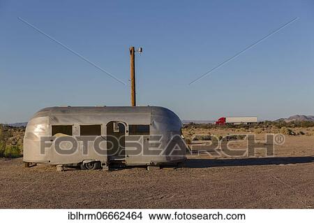 Discarded Airstream trailer, Bagdad Cafe, film location for the movie "Out of Rosenheim", Route 66, Newberry Springs, California, USA, North America View Large Photo Image Picture - Discarded Airstream trailer, Bagdad Cafe, film location for the movie "Out of Rosenheim", Route 66, Newberry Springs, California, USA, North America. Fotosearch