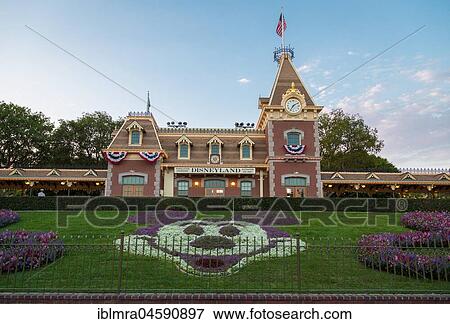 Disneyland Railroad Station, front Mickey mouse made out of flowers, Disneyland Resort, Anaheim, California, USA, North America View Large Photo Image Stock Photo - Disneyland Railroad Station, front Mickey mouse made out of flowers, Disneyland Resort, Anaheim, California, USA, North America. Fotosearch