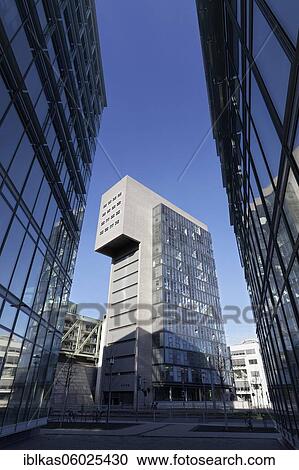 Stock Image - DOCK high-rise building, Düsseldorf Office Center Kaistraße, architect Jo Coenen, Media Harbour Düsseldorf, North Rhine-Westphalia, Germany, Europe. Fotosearch