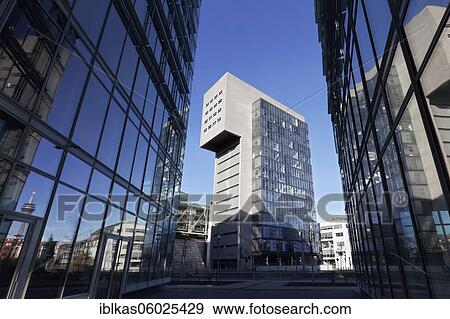 Stock Photo - DOCK high-rise building, Düsseldorf Office Center Kaistraße, architect Jo Coenen, Media Harbour Düsseldorf, North Rhine-Westphalia, Germany, Europe. Fotosearch