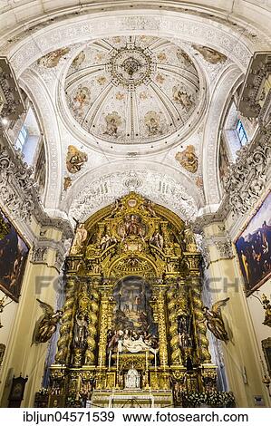 Dome, high altar, painting Bernardo Simón de Pineda, Iglesia de San Jorge at the Hospital de la Santa Caridad, Seville, Andalusia, Spain, Europe View Large Photo Image Stock Photo - Dome, high altar, painting Bernardo Simón de Pineda, Iglesia de San Jorge at the Hospital de la Santa Caridad, Seville, Andalusia, Spain, Europe. Fotosearch