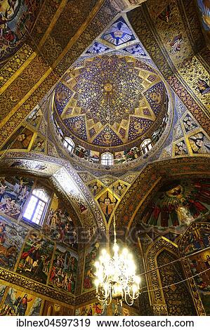 Dome vault with frescoes, Armenian Orthodox Vank Cathedral, Isfahan, Iran, Asia View Large Photo Image Stock Photo - Dome vault with frescoes, Armenian Orthodox Vank Cathedral, Isfahan, Iran, Asia. Fotosearch