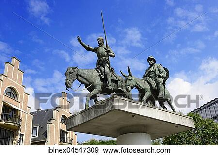 Don Quixote and Sancho Pansa Monument, Place d'Espagne, Brussels, Belgium, Europe View Large Photo Image Stock Photo - Don Quixote and Sancho Pansa Monument, Place d'Espagne, Brussels, Belgium, Europe. Fotosearch