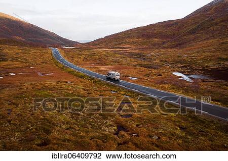 Drone shot, campervan on a road with autumnal vegetation, Fylkesvei 862, Melfjordbotn, Senja, Norway, Europe View Large Photo Image Stock Image - Drone shot, campervan on a road with autumnal vegetation, Fylkesvei 862, Melfjordbotn, Senja, Norway, Europe. Fotosearch