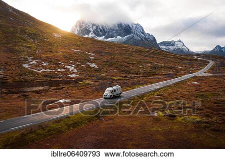 Drone shot, campervan on a road with autumnal vegetation, Fylkesvei 862, Melfjordbotn, Senja, Norway, Europe View Large Photo Image Stock Image - Drone shot, campervan on a road with autumnal vegetation, Fylkesvei 862, Melfjordbotn, Senja, Norway, Europe. Fotosearch