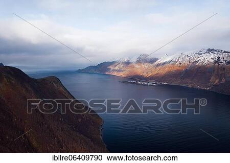 Drone shot, view of the Fjordgard Fjord, Senja, Norway, Europe View Large Photo Image Stock Image - Drone shot, view of the Fjordgard Fjord, Senja, Norway, Europe. Fotosearch