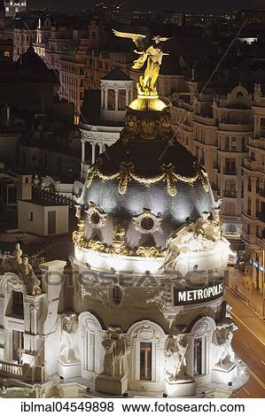 Edificio Metropolis, Calle de Alcana, Madrid, Spain, Europe View Large Photo Image Stock Photo - Edificio Metropolis, Calle de Alcana, Madrid, Spain, Europe. Fotosearch